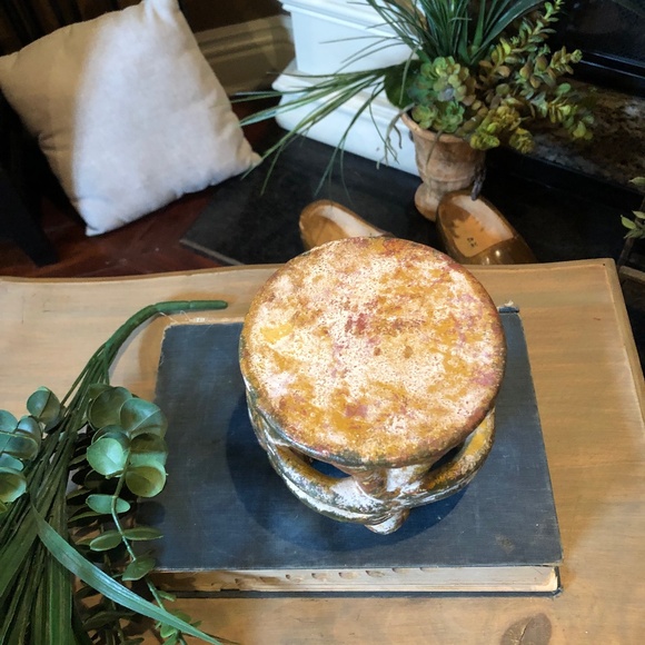 Circle of Friends Sculpture Candle Holder Aztec Mexico Folk Art Clay Pottery - Picture 4 of 6